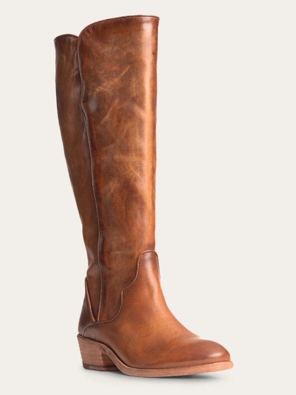 Frye Found Carson Piping Tall Boot in Caramel Sz: 7.5B - Picture 2 of 11